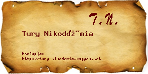 Tury Nikodémia névjegykártya